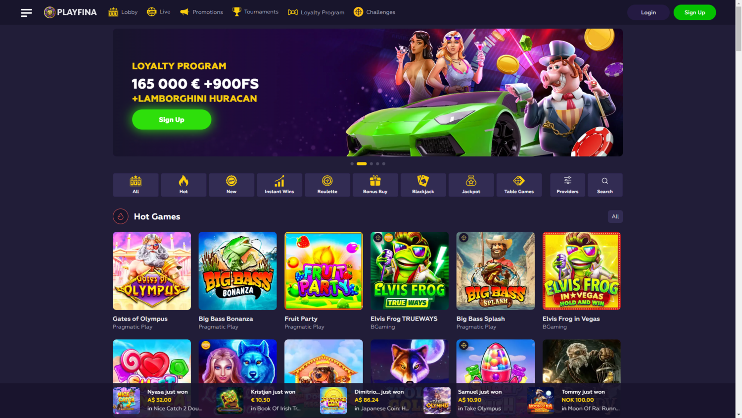 Playfina online casino